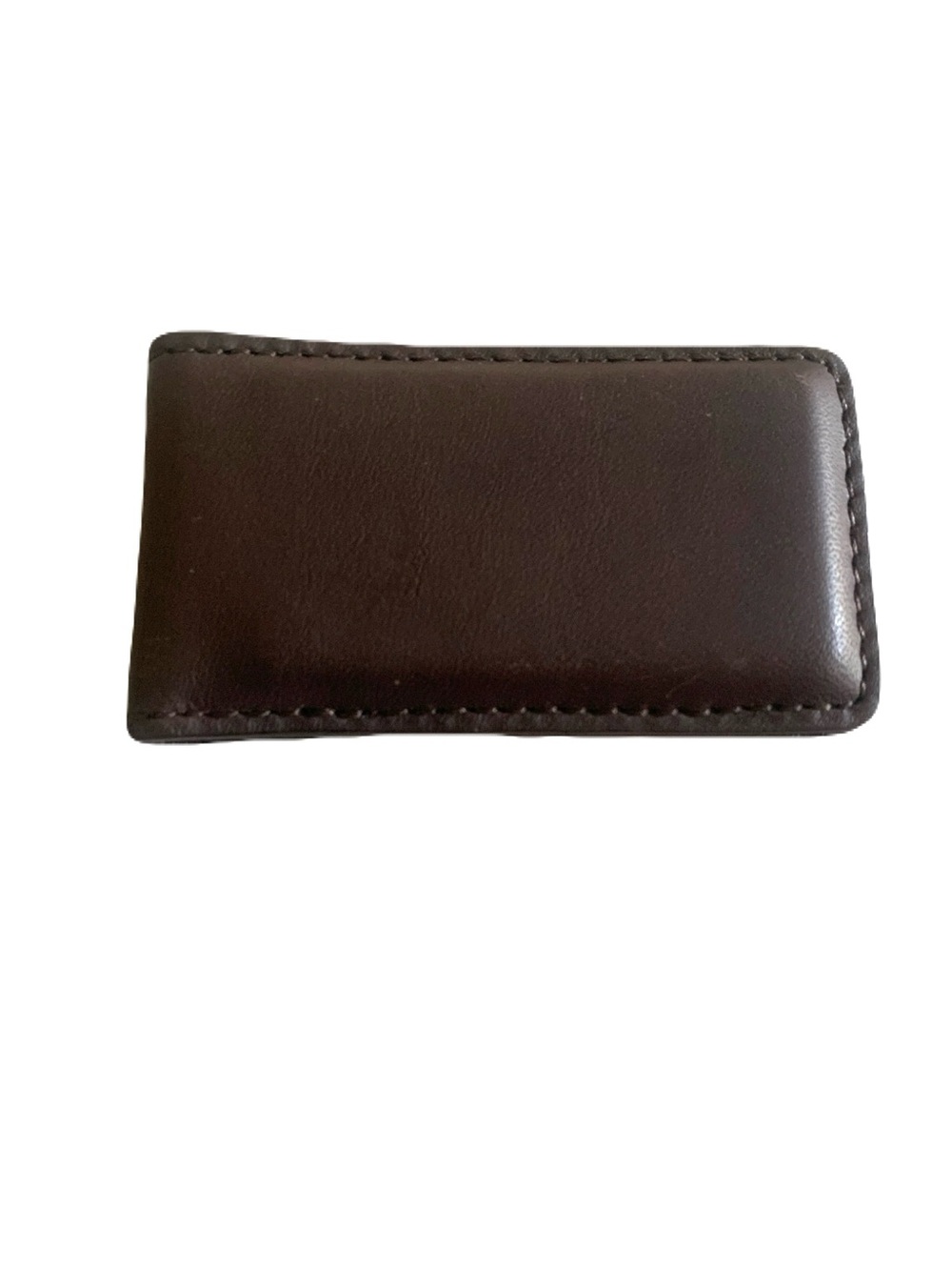 Lucchese Dark Brown Men’s Strong Magnetic Genuine Leather Money Clip Western